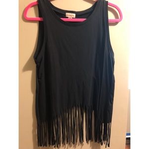 Black Tank Top With Ridges